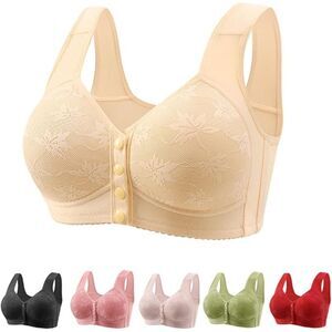NWT Bras 3 pack (Beige, Green & Purple) No Underwire Front Closure Wireless Snap